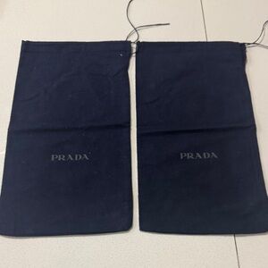 Prada navy blue Drawstring dust bag x 2